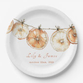 ラスティック オータム シトラス ドライ オレンジ ガーランド ペーパープレート (正面)