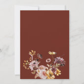 ラスティック オータム テラコッタ フラワー ボヘミア ウェディング 招待状 (裏面)