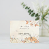 ラスティック オータム パンプキン & フラワーズ インビテーションポストカード (スタンド正面)