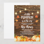 ラスティック オータム パンプキン ベイビー シャワー 招待状 (正面/裏面)