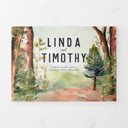 ラスティック オータム フォレスト | ボヘミアンワディング 三つ折り招待状 (カバー)