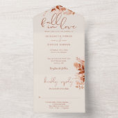 ラスティック オータム フォール イン ラブ フローラル ボーホー ウェディング オールインワン招待状 (内側)