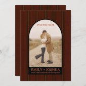 ラスティック オータム フラット セーブ・ザ・デート ウェディング カード 秋 (正面/裏面)