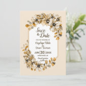 ラスティック オータム フラワーズ ウェディング セーブザデート (スタンド正面)