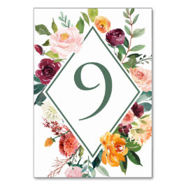 ラスティック オータム フラワーズ セイジ グリーン テーブル ナンバー 9 テーブルナンバー