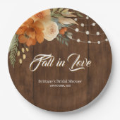 ラスティック オータム フラワーズ ブライダル シャワー ペーパープレート (正面)