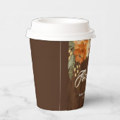 ラスティック オータム フラワーズ ブライダル シャワー 紙コップ (右)