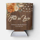 ラスティック オータム フラワーズ ブライダル シャワー 缶クーラー (正面)