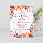 ラスティック オータム フラワーリーフ サンクスギビング インビテーション (スタンド正面)