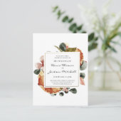 ラスティック オータム フラワール ウォーターカラー 結婚式 招待状 (スタンド正面)