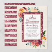 ラスティック オータム フラワール シークイン キンセアニエラ インビテーション (正面/裏面)