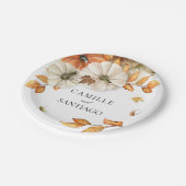 ラスティック オータム フラワー ウェディング ペーパープレート (アングル)
