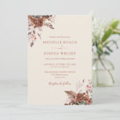 ラスティック オータム フラワー フォト ウェディング 招待状 (スタンド正面)