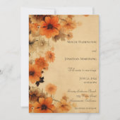 ラスティック オータム フローラル ウェディング 招待状 (正面)