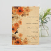 ラスティック オータム フローラル ウェディング 招待状 (スタンド正面)