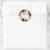 ラスティック オータム フローラル ブライダル シャワー サンクス ラウンドシール (バッグ)