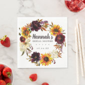 ラスティック オータム フローラル ブライダル シャワー スタンダードランチョンナプキン (インサイチュ)