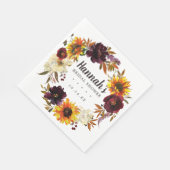 ラスティック オータム フローラル ブライダル シャワー スタンダードランチョンナプキン (角)