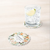 ラスティック オータム フローラル ブライダル シャワー ペーパーコースター (インサイチュ)