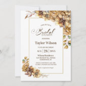ラスティック オータム フローラル ブライダル シャワー 招待状 (正面)