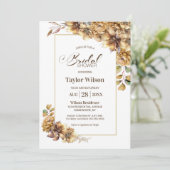 ラスティック オータム フローラル ブライダル シャワー 招待状 (スタンド正面)