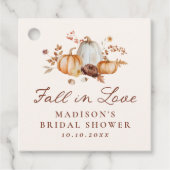 ラスティック オータム ラブ かぼちゃ フラワー ブライダル シャワー フェイバータグ (正面)