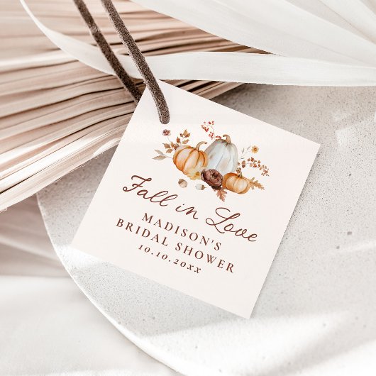 ラスティック オータム ラブ かぼちゃ フラワー ブライダル シャワー フェイバータグ