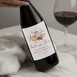 ラスティック オータム ラブ かぼちゃ フラワー ブライダル シャワー ワインラベル