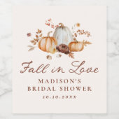 ラスティック オータム ラブ かぼちゃ フラワー ブライダル シャワー ワインラベル (シングルラベル)