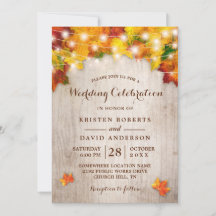 ラスティック オータム リーフ ストリング ライト 秋のウェディング