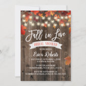 ラスティック オータム リーフ フォール イン ラブ ブライダル シャワー 招待状 (正面)
