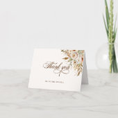 ラスティック オータム ローズ ボタニカル スクリプト サンキューカード (正面)