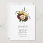 ラスティック オータム - 秋の花々による生命のお祝い 招待状 (正面)