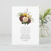 ラスティック オータム - 秋の花々による生命のお祝い 招待状 (スタンド正面)