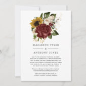 ラスティック オータム - 秋の花束 縮小された結婚式のゲスト 案内状 (正面)