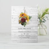 ラスティック オータム - 秋の花 フラワーレース カントリー バーン ウェディング セーブザデート (スタンド正面)