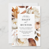 ラスティック オートム ロマンティック フローラル ウェディング 招待状 (正面)