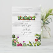 ラスティック カクタス サキュレントのQRコード招待状 ウェディング 招待状 (スタンド正面)