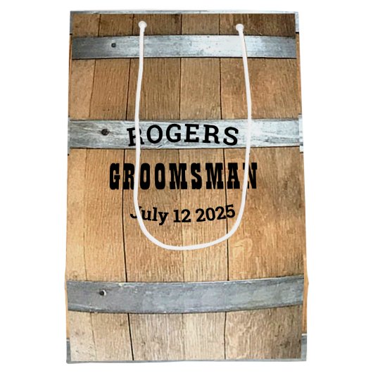 ラスティック カスタマイズ ウェディングパーティー ミディアムペーパーバッグ (裏面)