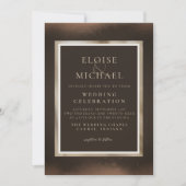 ラスティック カッパー ブラウン ウェディング 招待状 (正面)