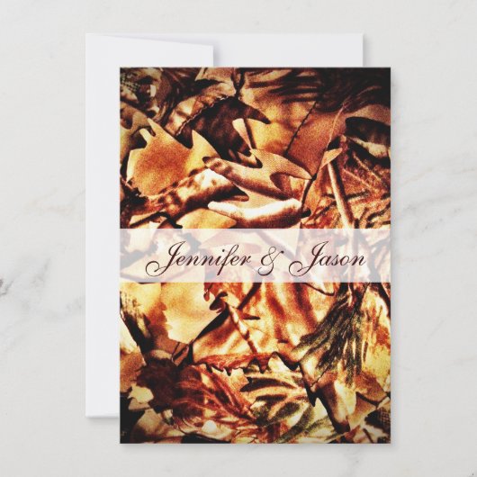 ラスティック カモフラージュ レース ウェディング 招待状 (正面)