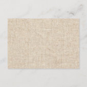 ラスティック カントリー アイリス バーラップ ウェディング レセプション エンクロージャーカード (裏面)