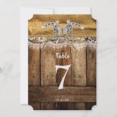 ラスティック カントリー ウエスタン ウェディング テーブル ナンバー 招待状 (正面)