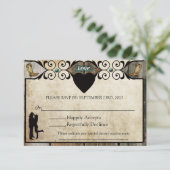 ラスティック カントリー ウエスタン ウェディング RSVP カード (スタンド正面)