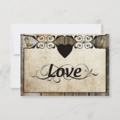 ラスティック カントリー ウエスタン ウェディング RSVP カード (裏面)