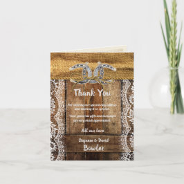 ラスティック カントリー ウエスタン 結婚式 お礼カード サンキューカード