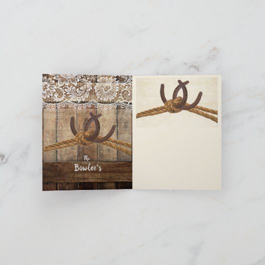 ラスティック カントリー ウエスタン 結婚式 お礼カード サンキューカード (内部)