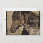 ラスティック カントリー ウエスタン 馬 ウェディング 招待状 (裏面)