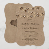 ラスティック カントリー クラフト紙 ウェディング 招待状 (正面/裏面)