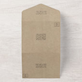 ラスティック カントリー クラフト モノグラム ハート ツリー ウェディング オールインワン招待状 (外側)